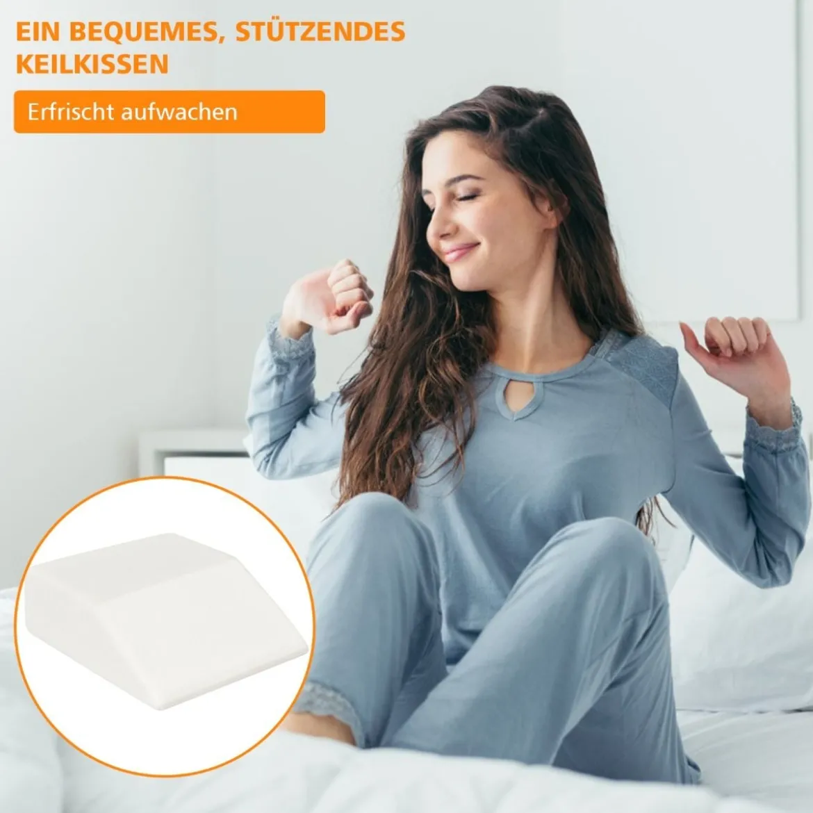 Venenkissen Beinkissen aus Rückstellschaum Schlafkissen Kopfkissen 60 x 54,5 x 20 cm Weiß