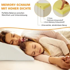 Venenkissen Beinkissen aus Rückstellschaum Schlafkissen Kopfkissen 60 x 54,5 x 20 cm Weiß