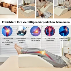 Venenkissen Beinkissen aus Rückstellschaum Schlafkissen Kopfkissen 60 x 54,5 x 20 cm Weiß