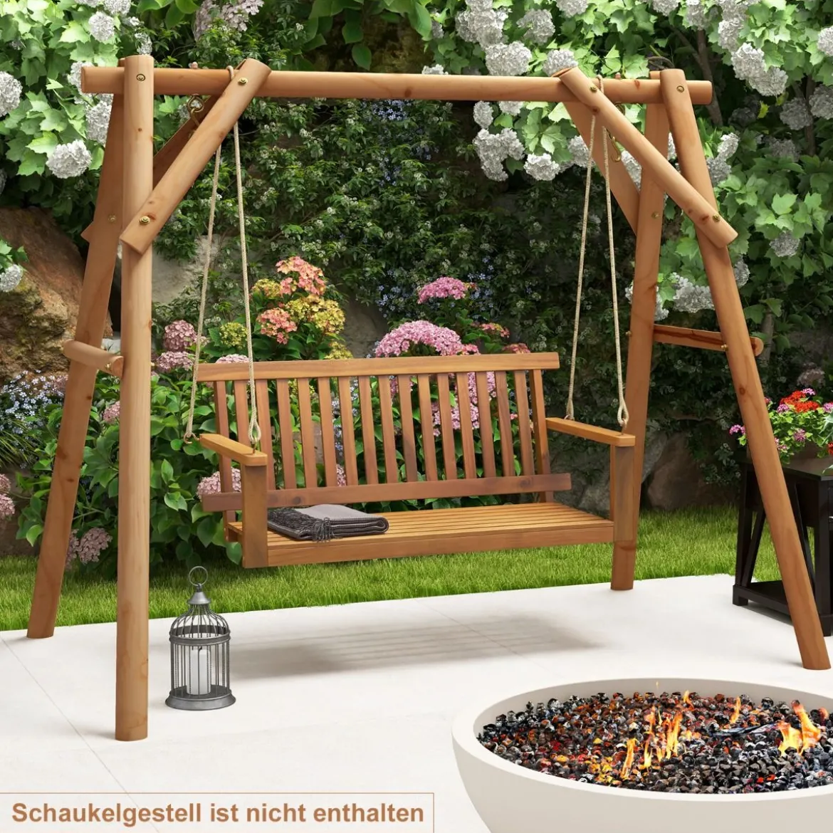 Verandaschaukel für 2 Personen mit 2 Seilen zum Aufhängen Belastbar bis 360 kg Hängebank