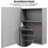 Verspiegelter Badezimmerschrank mit Spiege für Badezimmer 50 x 16 x 66 cm Grau