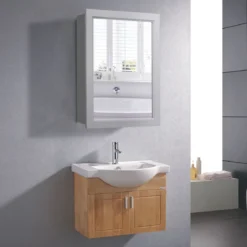 Verspiegelter Badezimmerschrank mit Spiege für Badezimmer 50 x 16 x 66 cm Grau