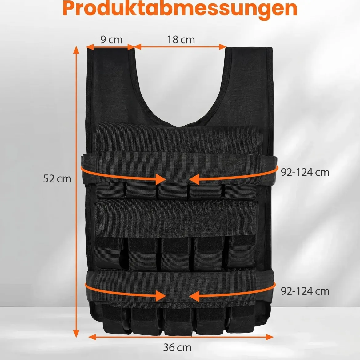Verstellbare Gewichtsweste für Damen & Herren Trainingsweste mit Weiche Schulterpolster 36 cm