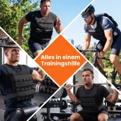 Verstellbare Gewichtsweste für Damen & Herren Trainingsweste mit Weiche Schulterpolster 36 cm