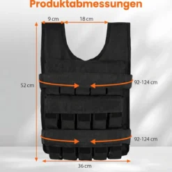 Verstellbare Gewichtsweste für Damen & Herren Trainingsweste mit Weiche Schulterpolster 36 cm
