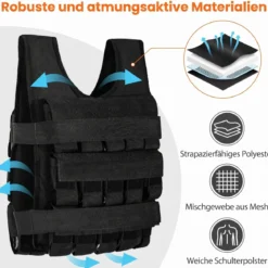 Verstellbare Gewichtsweste für Damen & Herren Trainingsweste mit Weiche Schulterpolster 36 cm