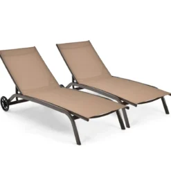 Verstellbare Outdoor-Liege mit Rädern und Schnell Trocknendem Stoff für Pool und Garten