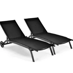 Verstellbare Outdoor-Liege mit Rädern und Schnell Trocknendem Stoff für Pool und Garten