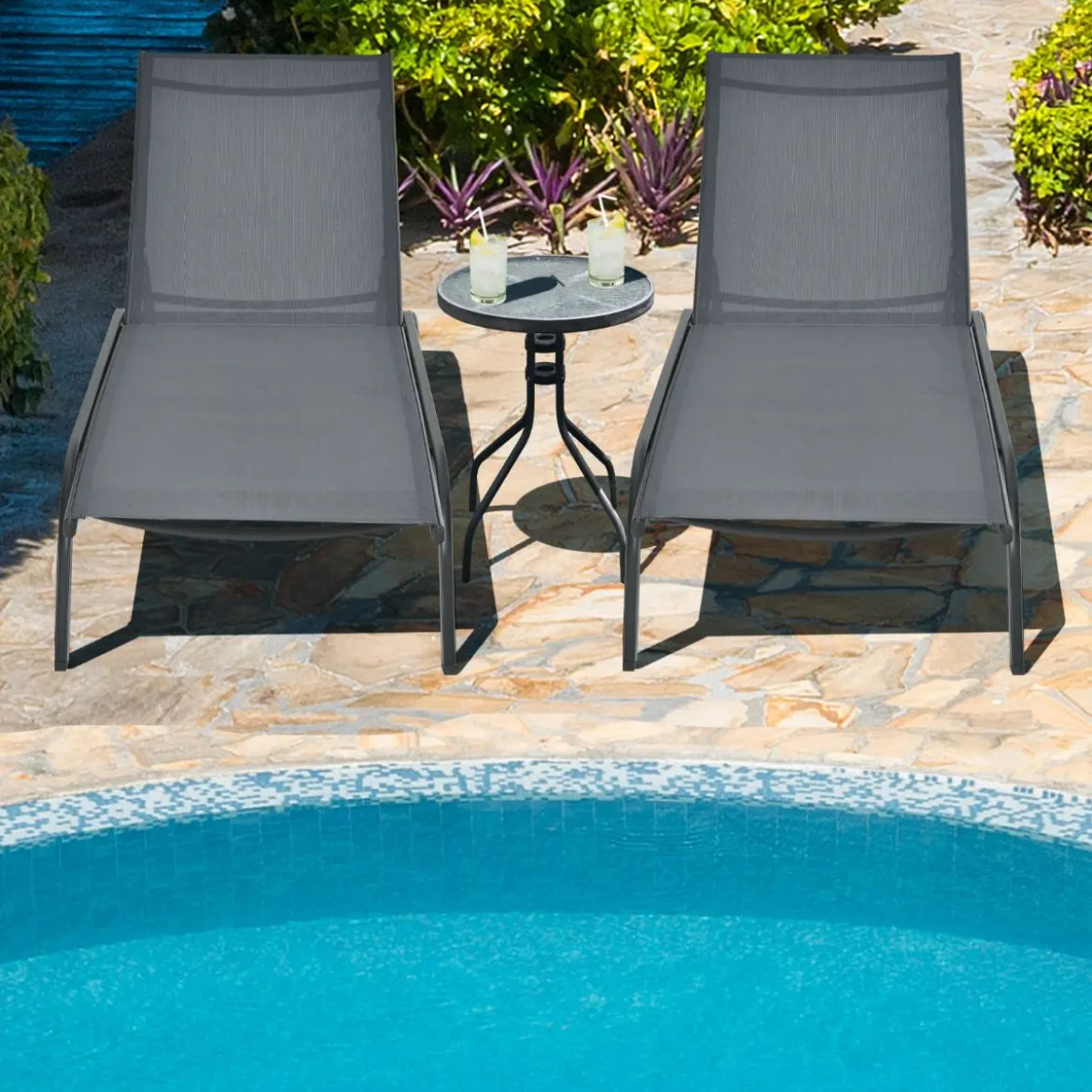 Verstellbare Outdoor-Liege mit Rädern und Schnell Trocknendem Stoff für Pool und Garten