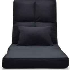 Verstellbarer Bodenstuhl Klappbares Bodensofa mit weichem Kissen Bodensessel Schwarz