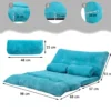 Verstellbares Bodensofa und Couch Bodensofa mit 2 Kissen 180 x 98 x 18 cm Blau