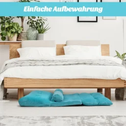 Verstellbares Bodensofa und Couch Bodensofa mit 2 Kissen 180 x 98 x 18 cm Blau