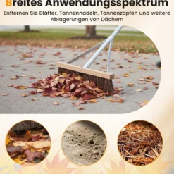 Verstellbares Dachreinigungswerkzeug mit 5 Leichten Alu Verlängerungsstangen Dachbürste Dachrechen