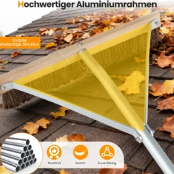 Verstellbares Dachreinigungswerkzeug mit 5 Leichten Alu Verlängerungsstangen Dachbürste Dachrechen