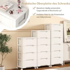 Vertikaler Nischenschrank mit Schubladen Aufbewahrungsschrank Kommode mit 5 Schubladen