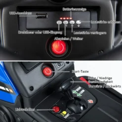 12V 3-Gang Traktor mit Abnehmbarem Anhänger & 2,4G Fernbedienung Kinder Aufsitztraktor
