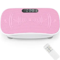 Vibrationsplatte mit 10 Geschwindigkeitsstufen & Fernbedienung Vibrationstrainer mit LED-Display Schwarz/Grau/Rosa/Weiß