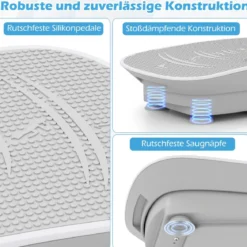 Vibrationsplatte mit 10 Geschwindigkeitsstufen & Fernbedienung Vibrationstrainer mit LED-Display Schwarz/Grau/Rosa/Weiß