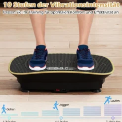 Vibrationsplatte mit 10 Geschwindigkeitsstufen & Fernbedienung Vibrationstrainer mit LED-Display Schwarz/Grau/Rosa/Weiß