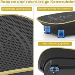 Vibrationsplatte mit 10 Geschwindigkeitsstufen & Fernbedienung Vibrationstrainer mit LED-Display Schwarz/Grau/Rosa/Weiß