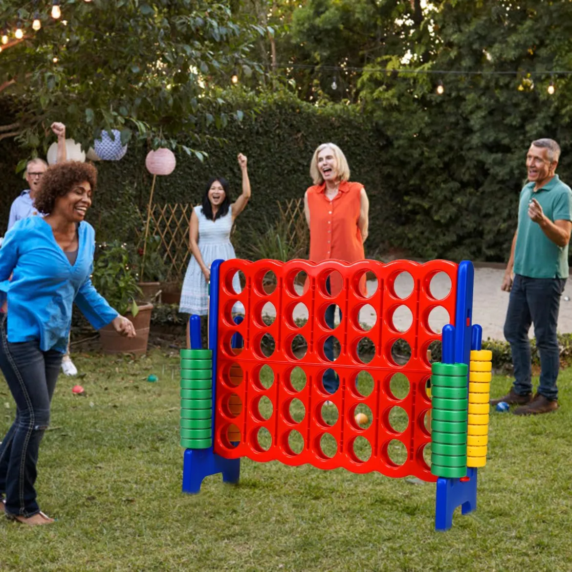 Vier-Gewinnt Spiel 4 Gewinnt Spielbrettsätze Vier in Einer Reihe Spiel mit 42 Jumbo-Ringen Bunt