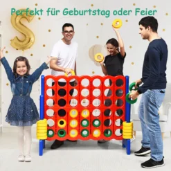 Vier-Gewinnt Spiel 4 Gewinnt Spielbrettsätze Vier in Einer Reihe Spiel mit 42 Jumbo-Ringen Bunt