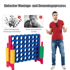 Vier-Gewinnt Spiel 4 Gewinnt Spielbrettsätze Vier in Einer Reihe Spiel mit 42 Jumbo-Ringen Bunt