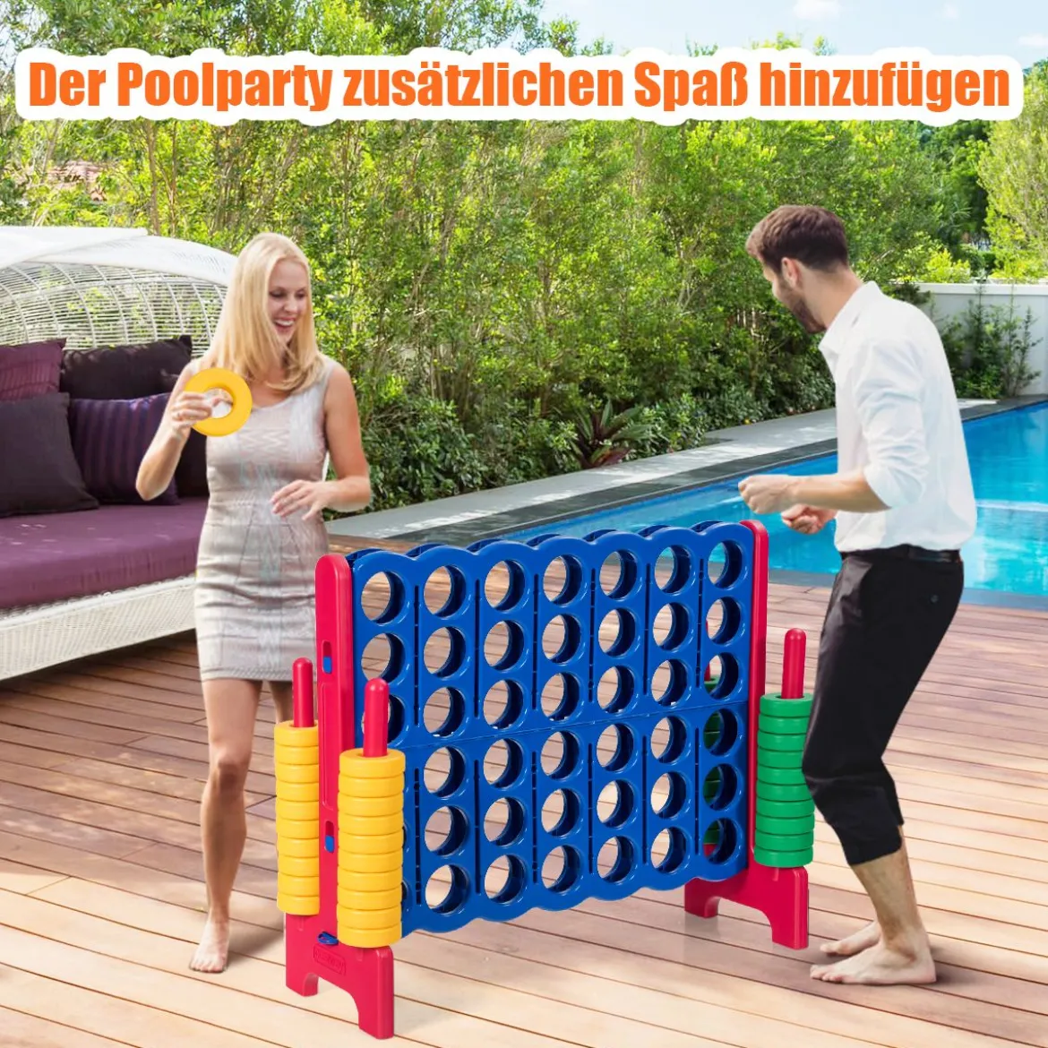 Vier-Gewinnt Spiel 4 Gewinnt Spielbrettsätze Vier in Einer Reihe Spiel mit 42 Jumbo-Ringen Bunt