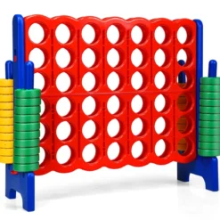Vier-Gewinnt Spiel 4 Gewinnt Spielbrettsätze Vier in Einer Reihe Spiel mit 42 Jumbo-Ringen Bunt