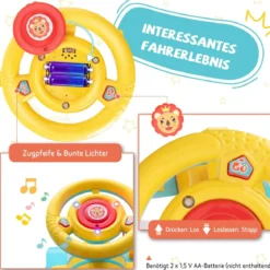 6V Kinder Aufsitz Lokomotive mit Bahn Elektro Kinderauto mit Musik & Lichter & Box unter dem Sitz
