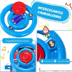6V Kinder Aufsitz Lokomotive mit Bahn Elektro Kinderauto mit Musik & Lichter & Box unter dem Sitz
