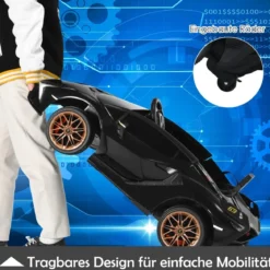 12V Kinderauto mit Fernbedienung Kinderfahrzeug für Kinder 108 x 64 x 41 cm Schwarz
