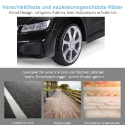12V Kinderauto mit 2,4G-Fernbedienung 3 Gang Elektroauto Kinderfahrzeug Schwarz