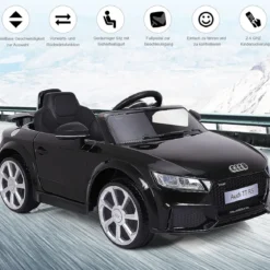 12V Kinderauto mit 2,4G-Fernbedienung 3 Gang Elektroauto Kinderfahrzeug Schwarz