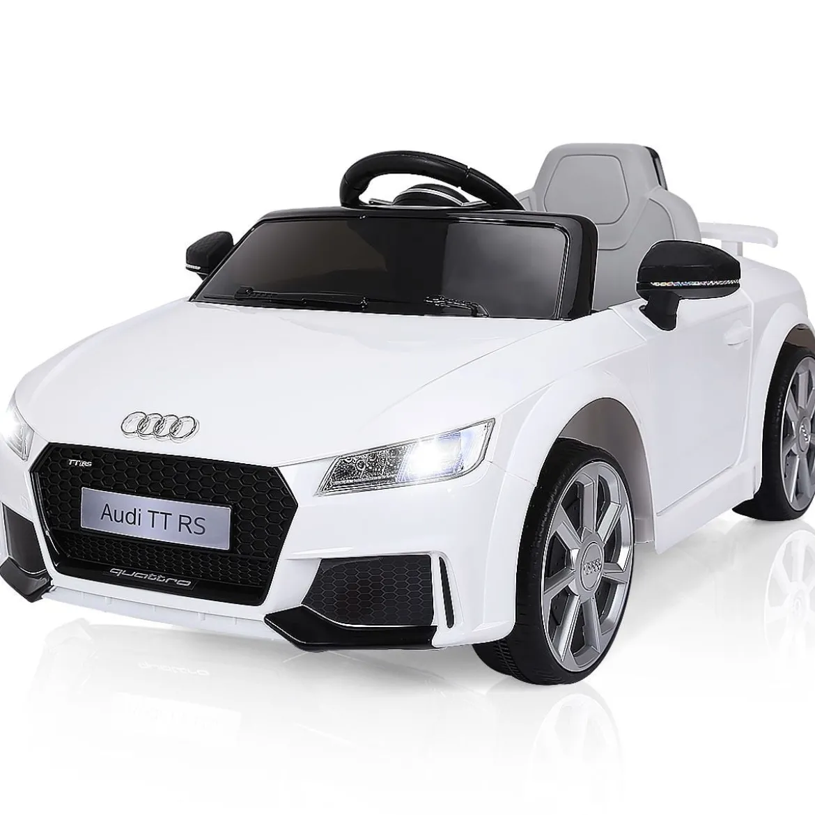 12V Kinderauto mit 2 Motoren und MP3 und Musik 104 x 63,5 x 45,5 cm Weiß
