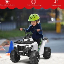 6V Kinderauto mit Musik MP3 USB für Jungs und Mädchen 41 x 68,5 x 49,5 cm Weiß