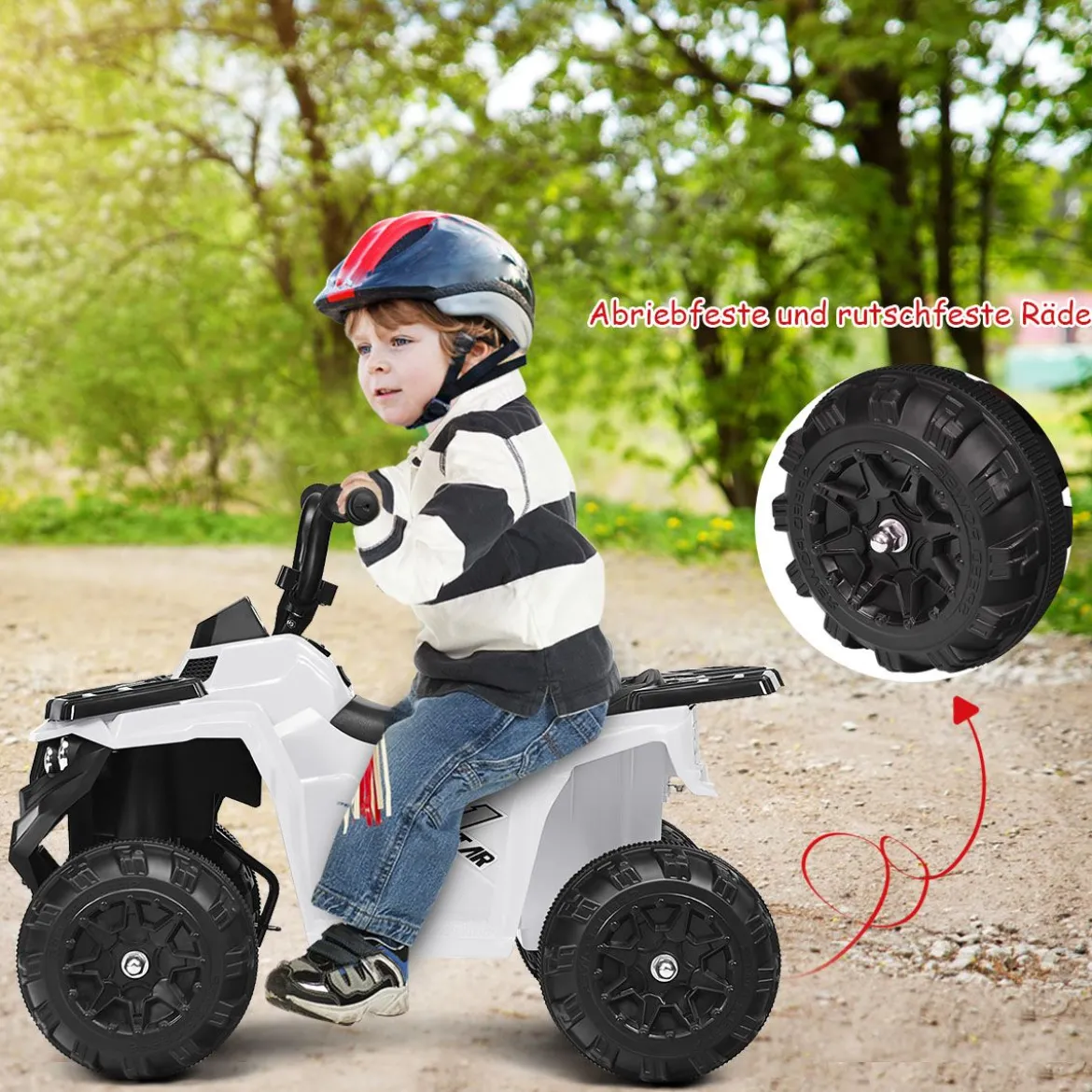 6V Kinderauto mit Musik MP3 USB für Jungs und Mädchen 41 x 68,5 x 49,5 cm Weiß