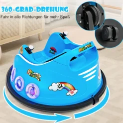 12V Kinder Autoscooter 360 Grad Drehung mit Musik & Lichtern & Fernbedienung