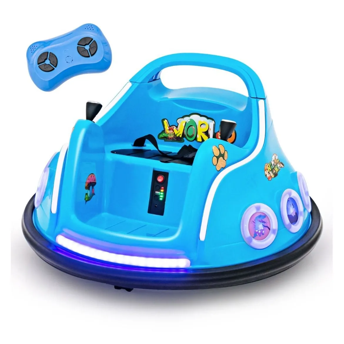 12V Kinder Autoscooter 360 Grad Drehung mit Musik & Lichtern & Fernbedienung