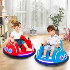 12V Kinder Autoscooter 360 Grad Drehung mit Musik & Lichtern & Fernbedienung