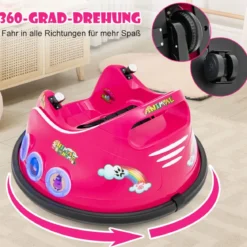 12V Kinder Autoscooter 360 Grad Drehung mit Musik & Lichtern & Fernbedienung