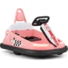 6V Kinder Autoscooter mit Musik & Lichtern & 360° Rotation Elektroauto Bumper car 1,5-3 km/h Rosa