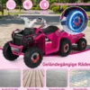 6V Kinder Elektrischer ATV mit Anhänger Elektrofahrzeug mit verschleißfesten Rädern Rosa