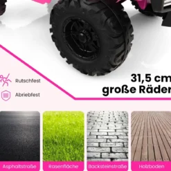 24V Kinder Elektroauto Kinderauto elektrisch 2 Sitzer 77 x 115 x 67 cm Rosa