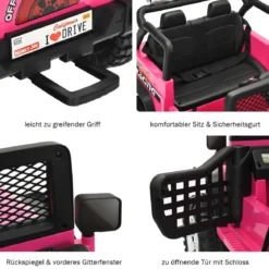 12V Kinder Elektroauto mit Fernbedienung & Licht & Musik Elektrisches Kinderfahrzeug