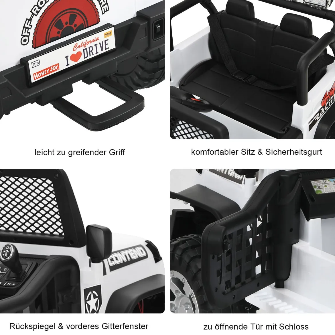 12V Kinder Elektroauto mit Fernbedienung & Licht & Musik Elektrisches Kinderfahrzeug