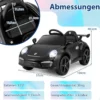 12V Kinder Elektroauto mit Fernbedienung & Soft-Start Lizenzierter Porsche Elektrofahrzeug Schwarz