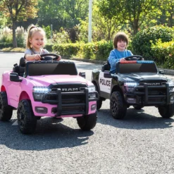 12V Kinder Elektroauto RAM 3500 mit 2 25W Motoren für Kinder ab 3 Jahren 3,1-5 km/h Rosa