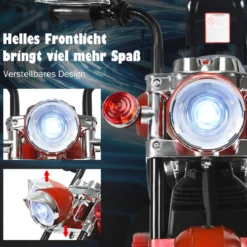 6V Kinder Elektro Motorrad mit Verstellbaren Scheinwerfer & Sound Dreirad Elektromotorrad