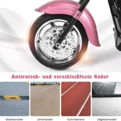 6V Kinder Elektro Motorrad mit Verstellbaren Scheinwerfer & Sound Dreirad Elektromotorrad
